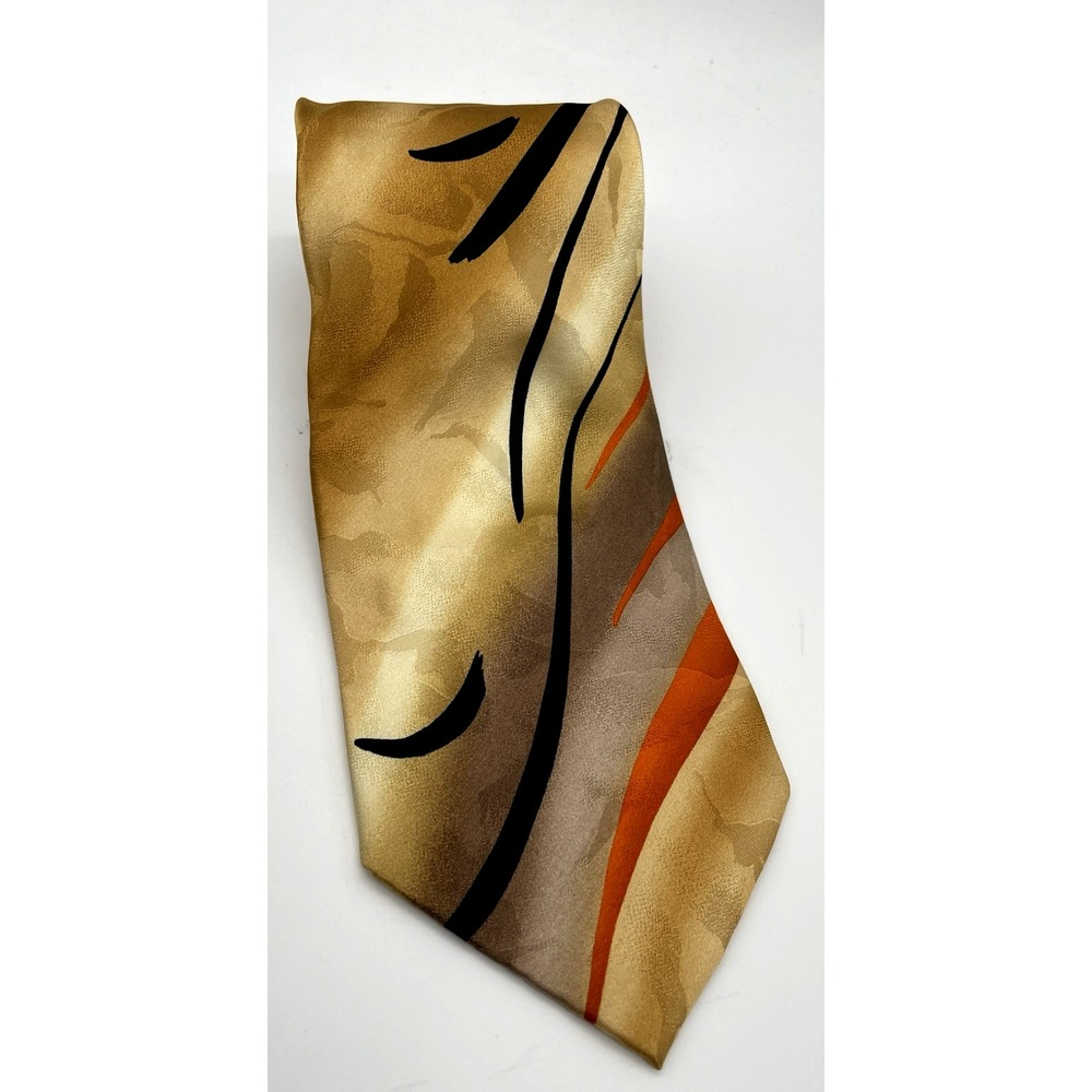 J Garcia 100% Silk "Sunset" 2005 Limited Edition Tie Collection 41 Gold 60" x 4"